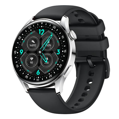 Sports health monitoring smart watch with 1.32-inch screen and silicone wristband in multiple colour options