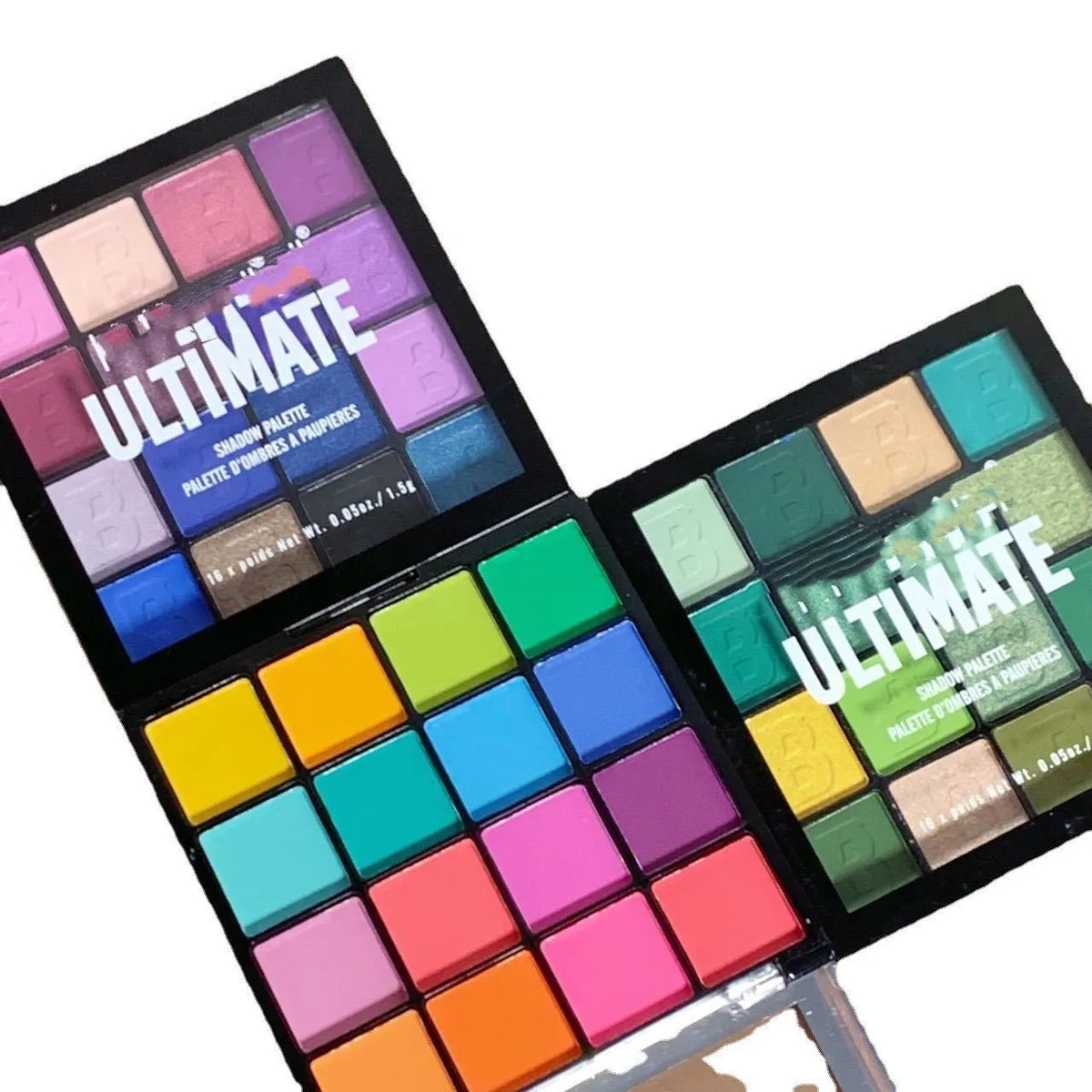 16-colour matte pearlescent eye shadow plate for dry skin in flower fairy, green field, amethyst, and large territory variants