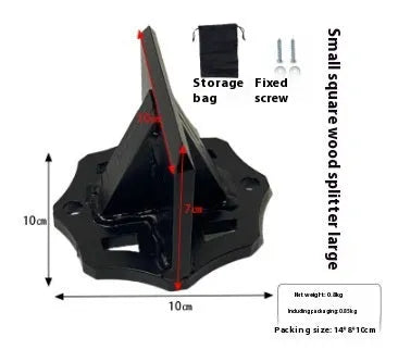 Small square cast iron wood splitter for portable kindling and log splitting
