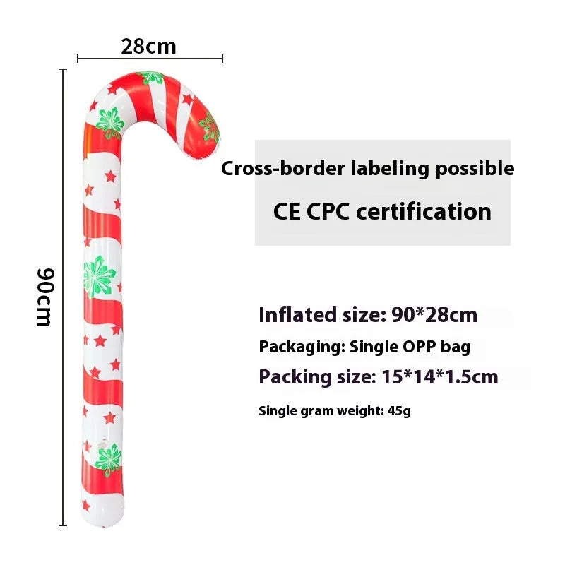 63cm red snowflake inflatable Christmas ball with flashing LED lights hanging in garden
