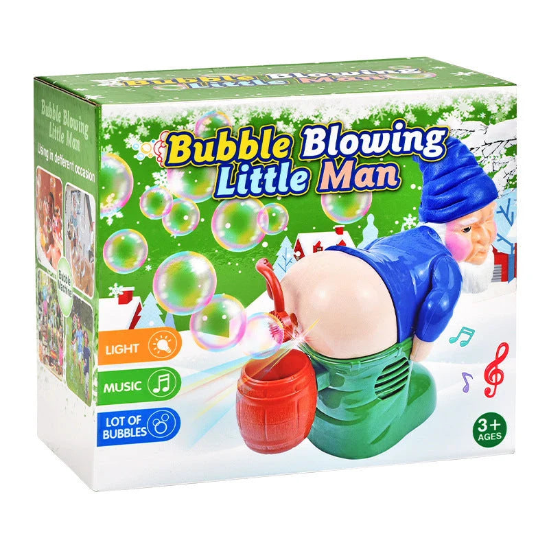Festive Santa Claus-themed bubble machine with charming holiday music and durable ABS construction