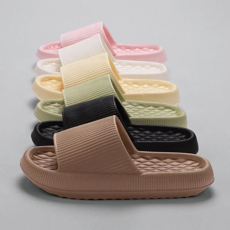 Comfy slip-on sandals with stylish rhombus pattern design, available in various colors and sizes