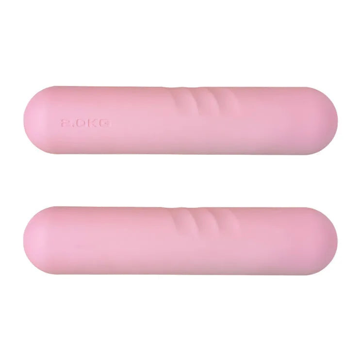 Silicone-edged hand-drawn dumbbell stick in various colours with weight options for fitness training