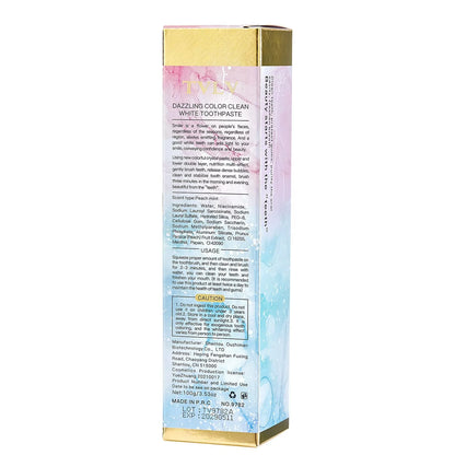 Colorful Pure White Toothpaste tube with 100g net content for stain removal and fresh breath