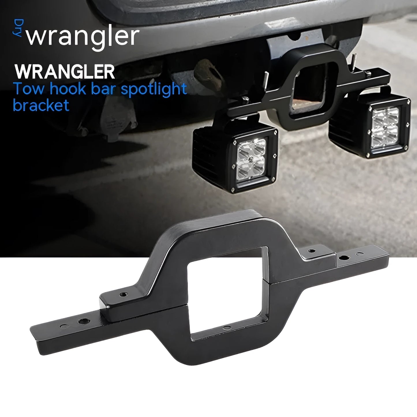 Black aluminium alloy LED light mounting bracket for Jeep Wrangler off-road vehicles