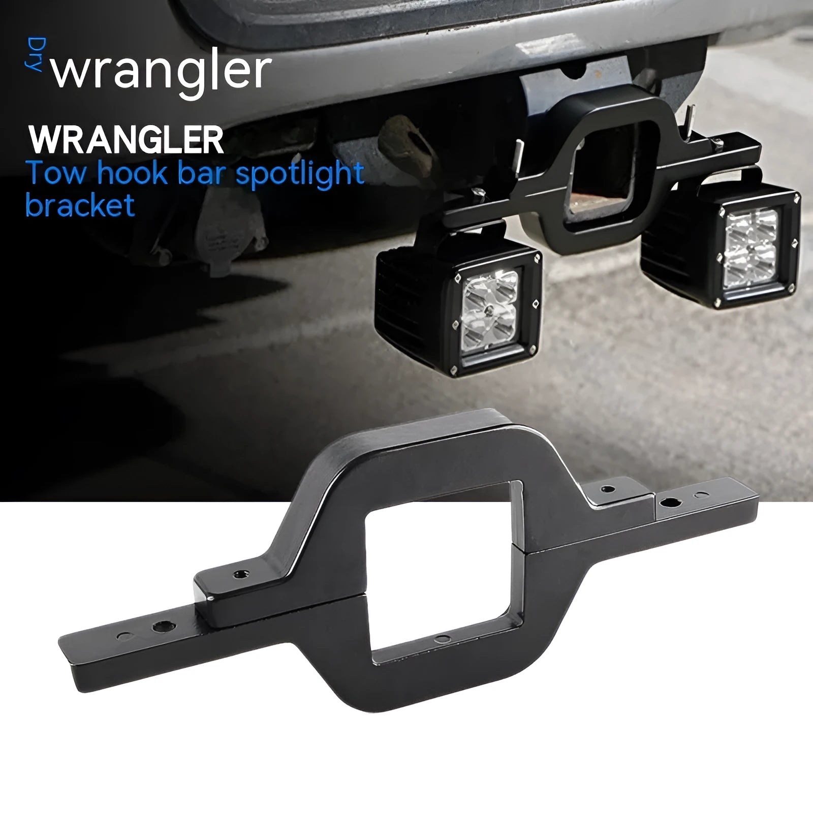 Black aluminium alloy LED light mounting bracket for Jeep Wrangler off-road vehicles