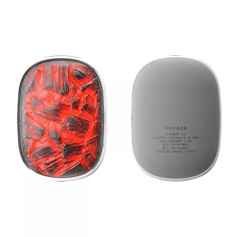 Dynamic Flame Portable Rechargeable Hand Warmer in white, pink, green with USB charging