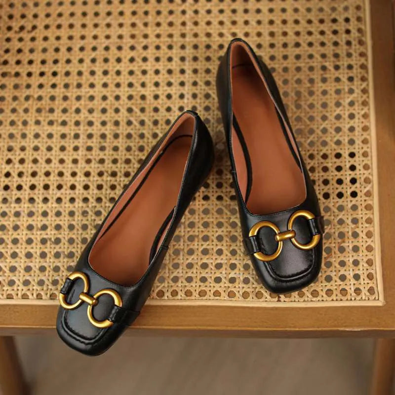 Women's black Wanwan Lei style Mary Jane pumps with a square toe, shallow mouth, and super high heel.