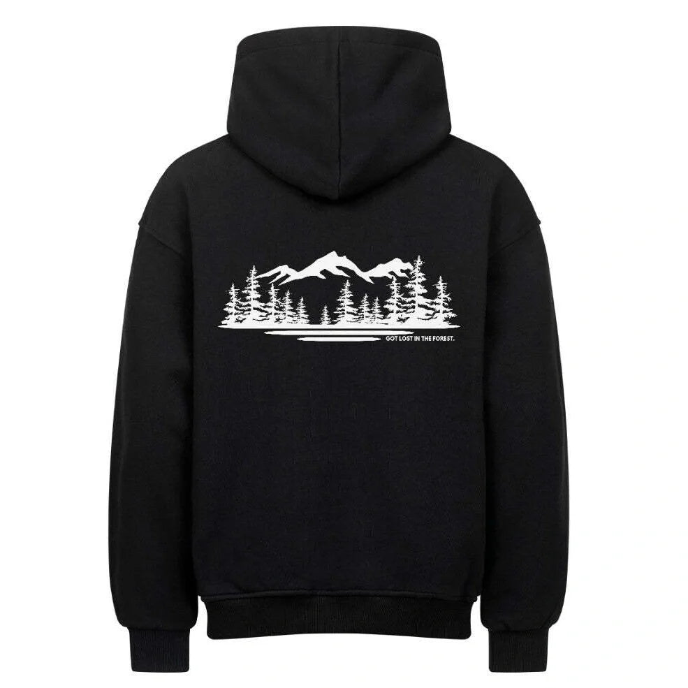 Black drop-shoulder sleeve hoodie with front pocket, available in sizes S to 5XL