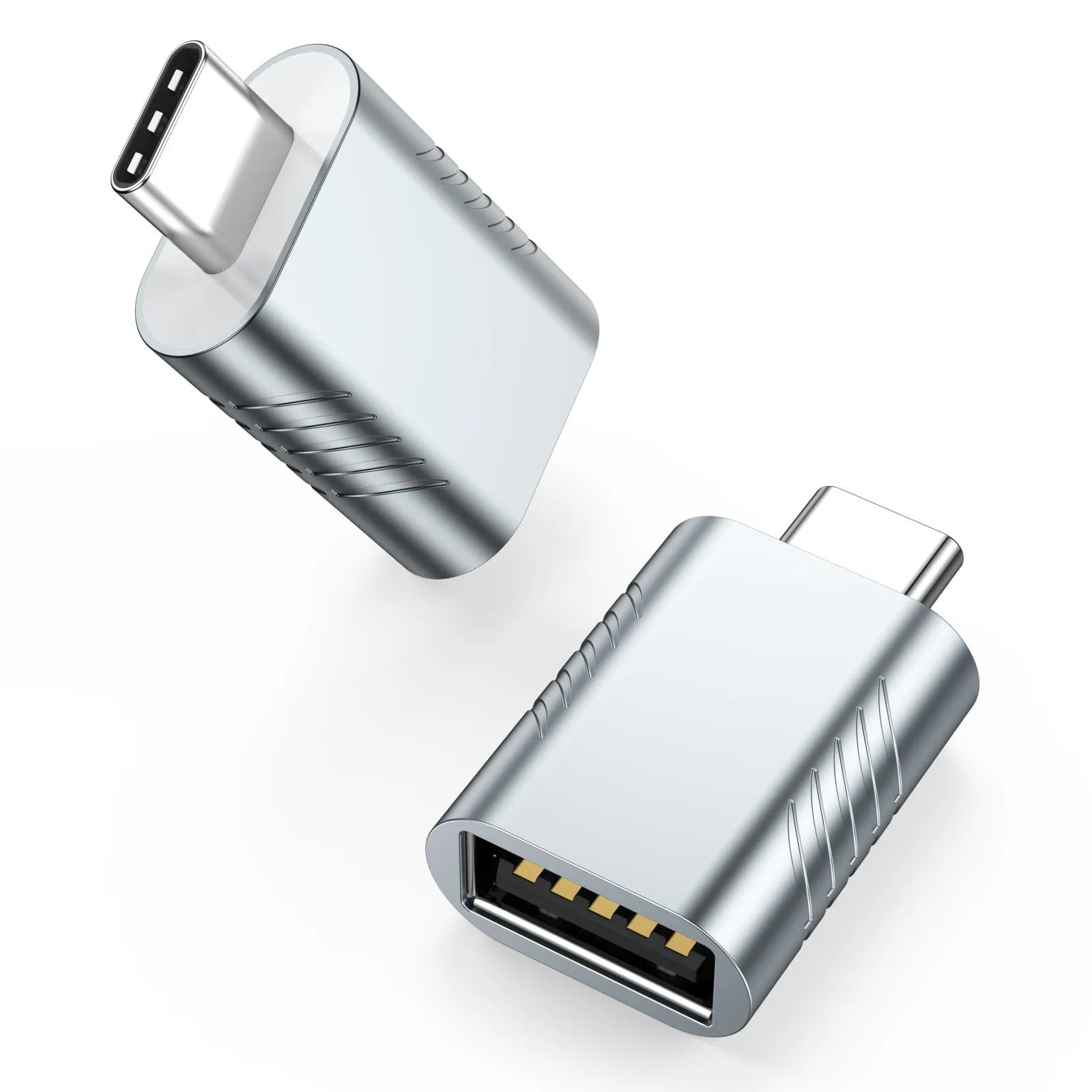 USB C to USB A converter adapter with metallic zinc alloy shell in various colour options