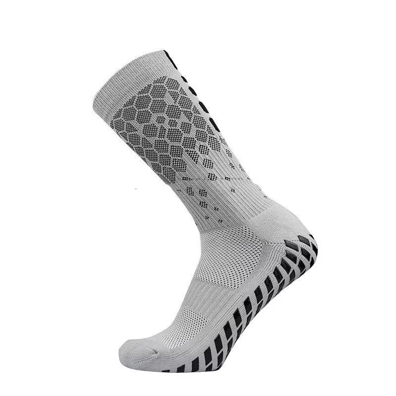 Non-slip soccer socks in various colors, designed for competition and training