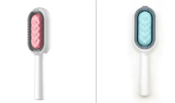 Green plastic pet hair removal comb with disposable wipes for cats and dogs