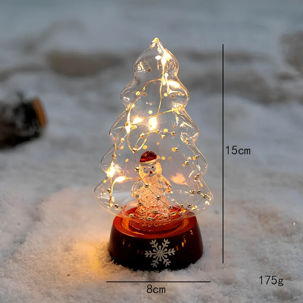 Cloth Christmas decoration models including battery-powered old man and tree for table and window use, 10-20cm height
