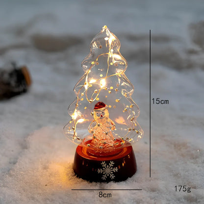 Cloth Christmas decoration models including battery-powered old man and tree for table and window use, 10-20cm height