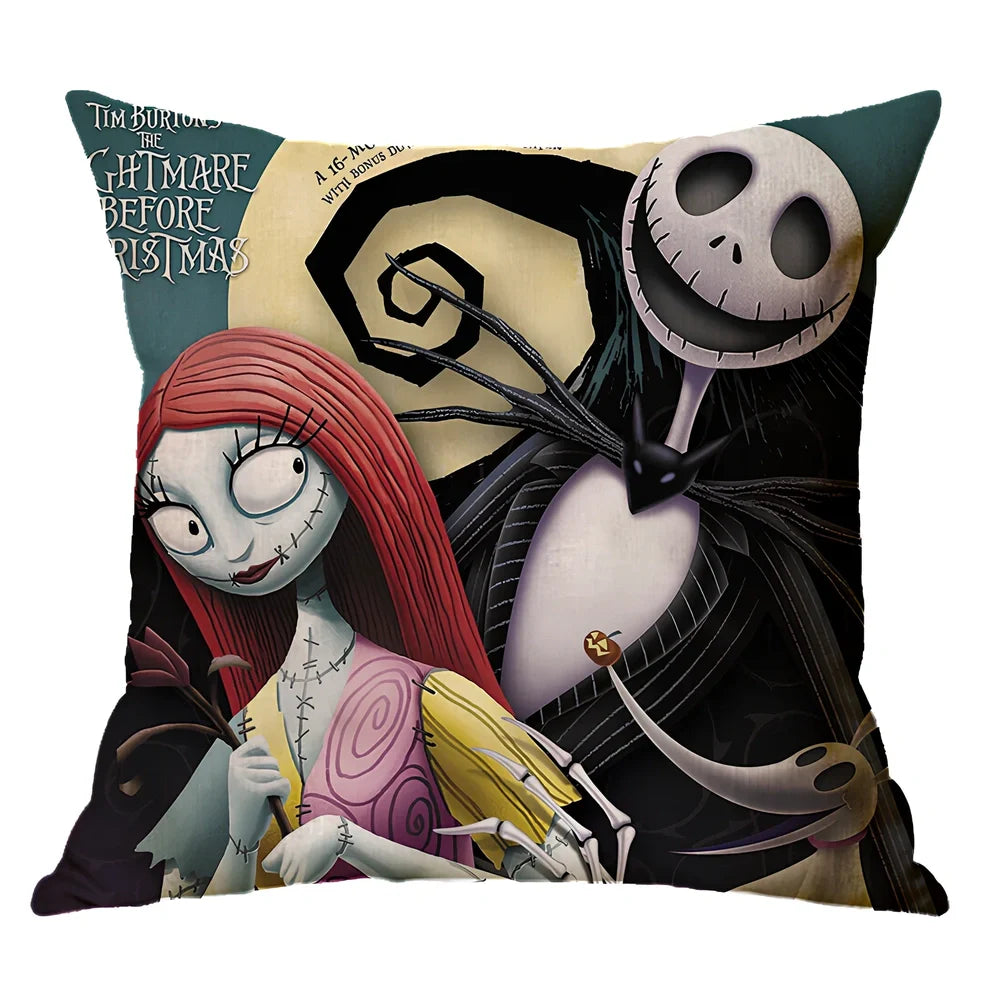 45x45cm linen pillow cover with skull pattern for Halloween decorations