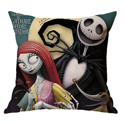 45x45cm linen pillow cover with skull pattern for Halloween decorations