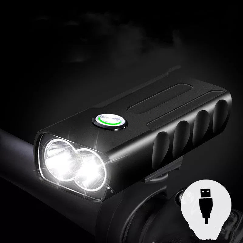 Rechargeable super bright bike headlight for night riding with 500m range and waterproof design