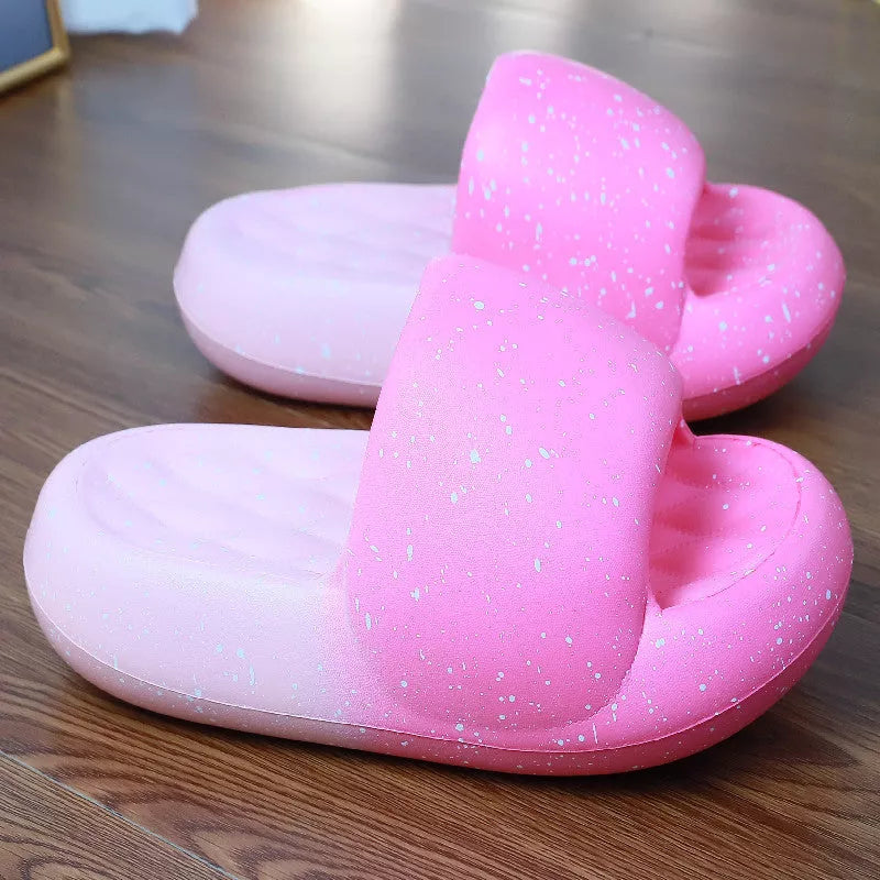 Women's Starry Sky Toe Ring Slippers with 5CM heel in various colors