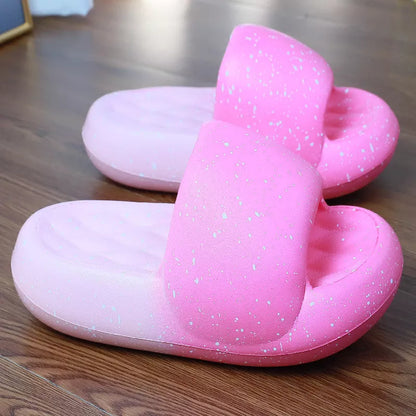 Women's Starry Sky Toe Ring Slippers with 5CM heel in various colors