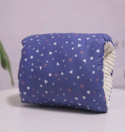 Adjustable cotton nursing pillow with various colorful designs, providing comfort and support for breastfeeding and bottle-feeding