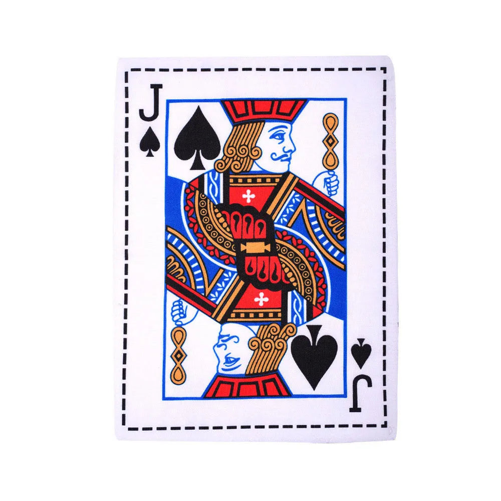 Tearproof squeaking dog toy with printed newspaper and playing card designs
