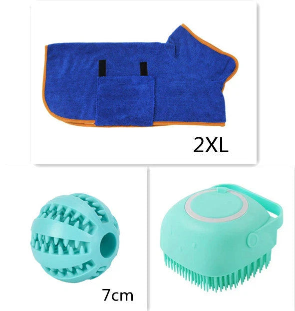 Silicone pet bath brush with shampoo dispenser, designed for gentle grooming and soothing massage