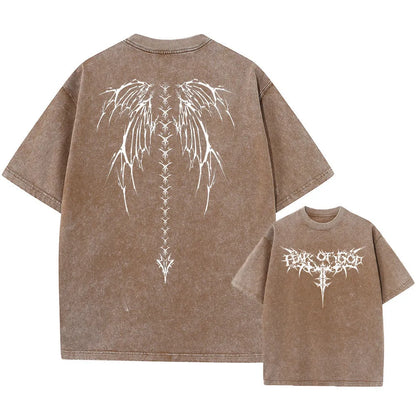 Oversized loose fit men's cotton t-shirt in a solid colour with drop shoulder sleeves.