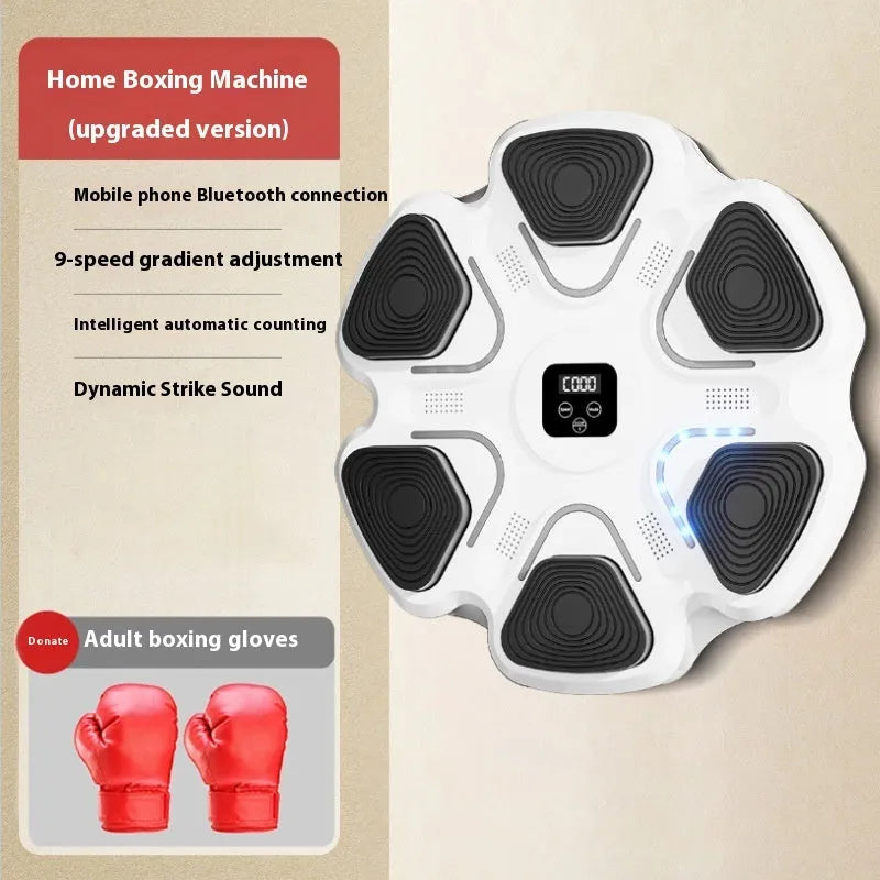 Smart music boxing machine wall target with 6 electronic reaction points and hanging design for home fitness training