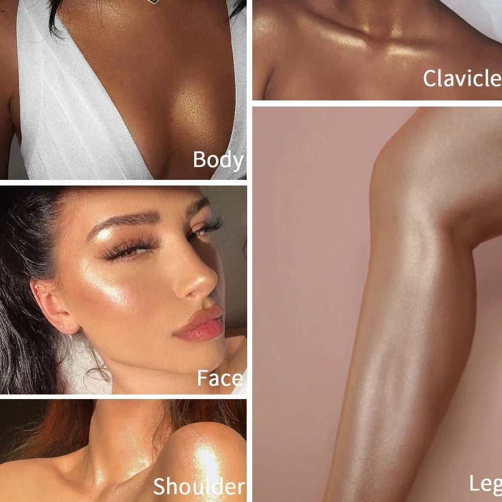 Liquid highlighter makeup bottle with 20ml capacity for face and body application