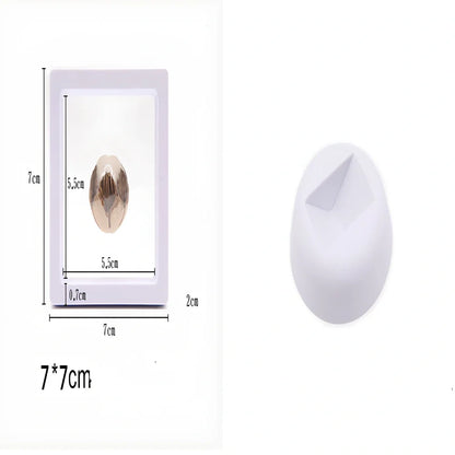 Black 11x11cm suspended 3D floating display frame holder with square base for coins and gems