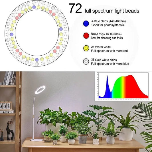 6-inch diameter Angel Ring plant grow light with retractable stand showing height adjustment mechanism