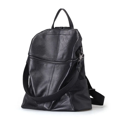 Women's genuine leather retro backpack in large and small size options with multiple compartments