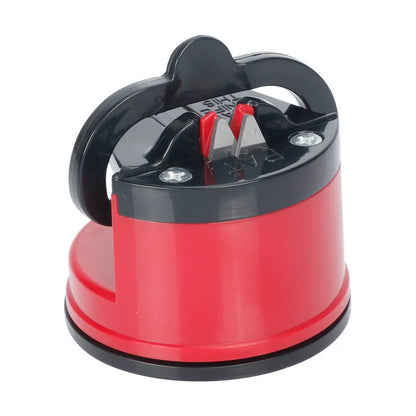Small suction cup knife sharpener, ABS blade, 65 x 65mm, shown in red yellow green blue orange black white gold silver