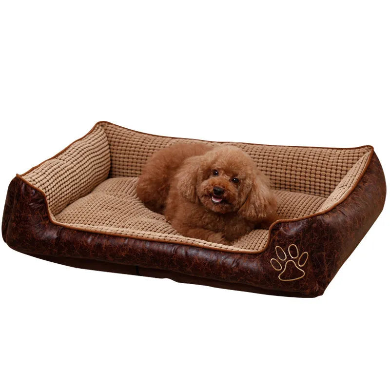 Flannel dog kennel in grey, coffee or beige, removable washable pet house, sizes M to XXL