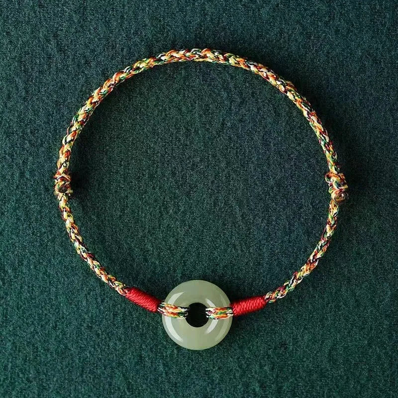 Peace Buckle Colourful Rope Bracelet woven handmade unisex accessory