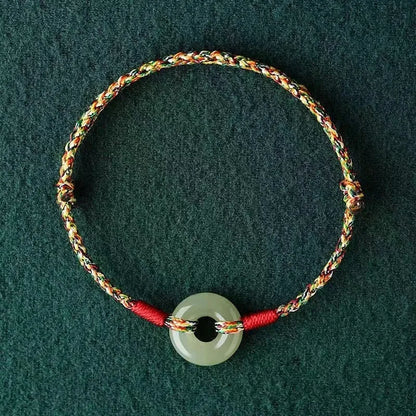 Peace Buckle Colourful Rope Bracelet woven handmade unisex accessory