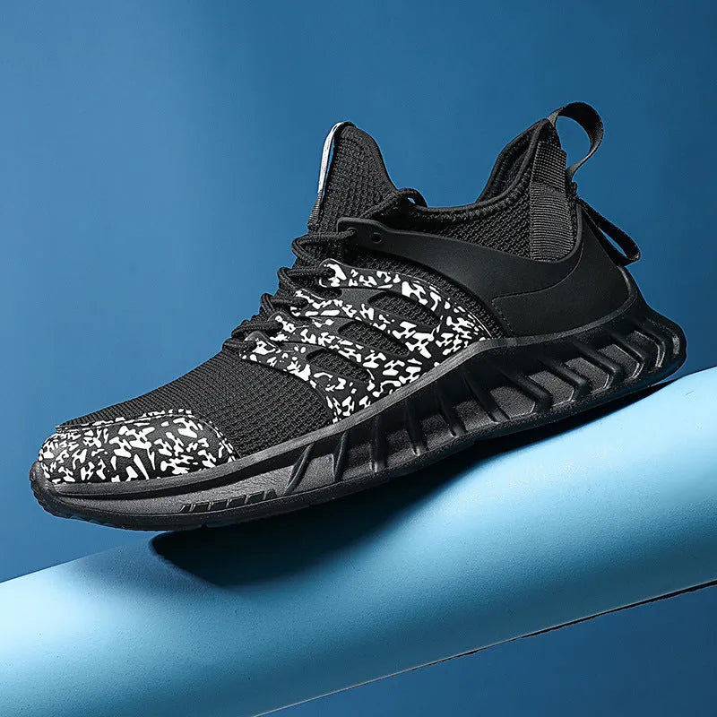 Flying woven mesh sneakers with rubber sole in black, sky blue or white blue, sizes 39 to 46