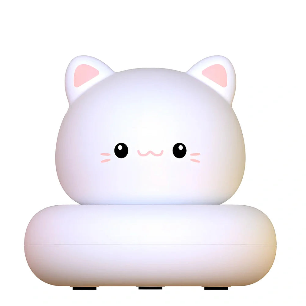 Tap-activated LED desk lamp with animal design measuring 83mm square