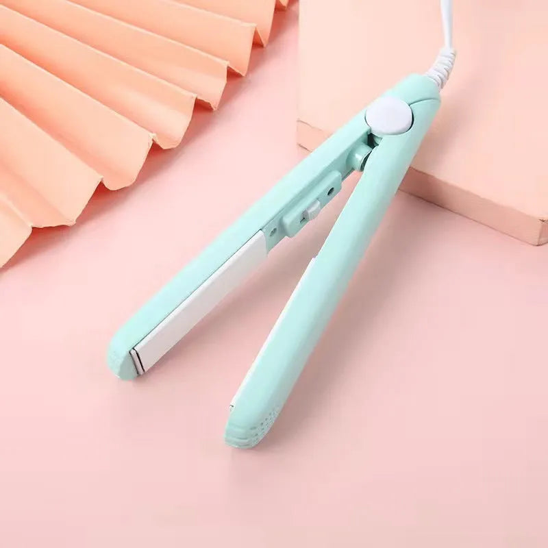 Mini hairdressing splint hair straightener for bangs and perms with storage box in multiple colour options