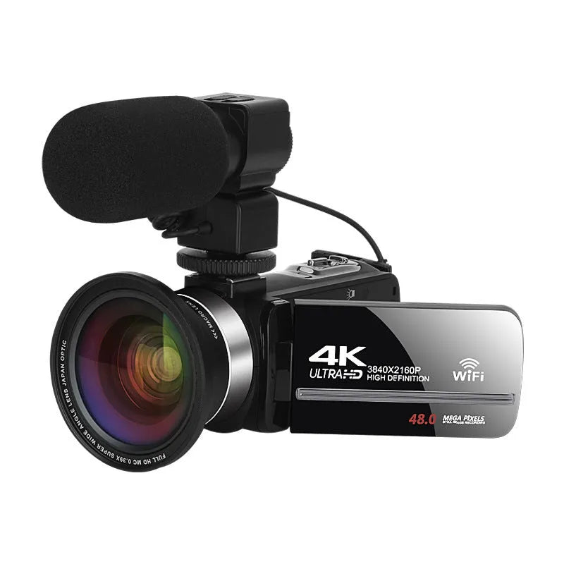 Black WIFI digital HD night vision camera with 3-inch screen showing 37mm lens mount