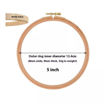 Adjustable Cross Wreath in bamboo for embroidery projects, sizes 4 to 12 inches