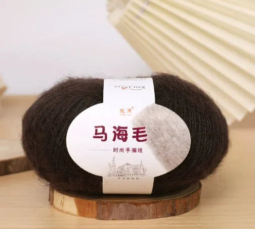 Mohair scarf DIY kit with wool ball and hand-weaving instructions for 180cm spring accessory