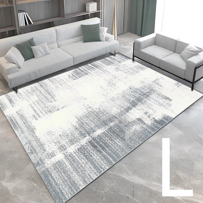 3D printed polyester carpet in bedroom setting showing visual depth design and flat surface texture