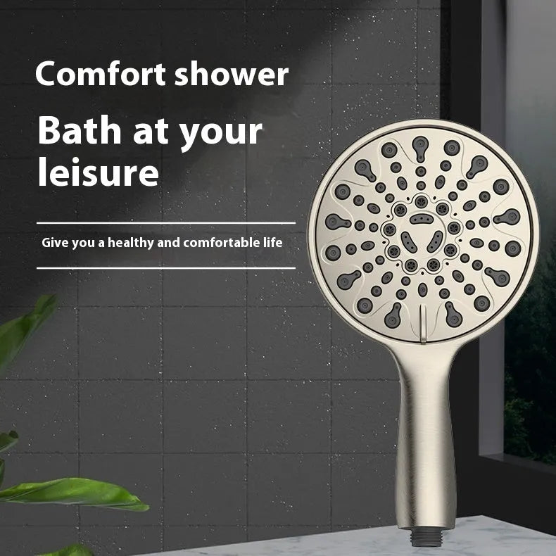 6-inch handheld shower head with electroplated finish and six spray function selector