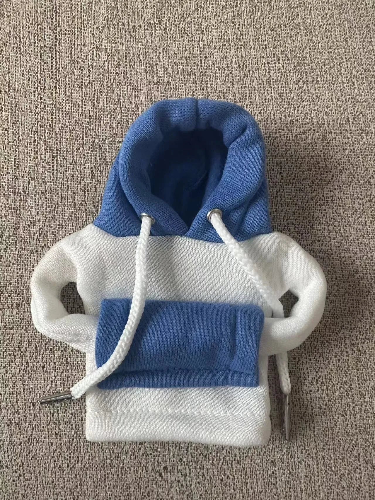 Polyester car gear lever hooded cover in red and white hat design, dimensions 12x13 cm.