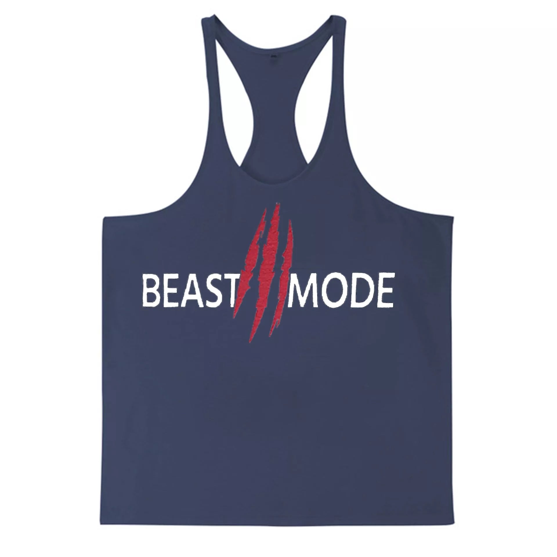 Men's cotton I-print halter vest for summer fitness in various colors