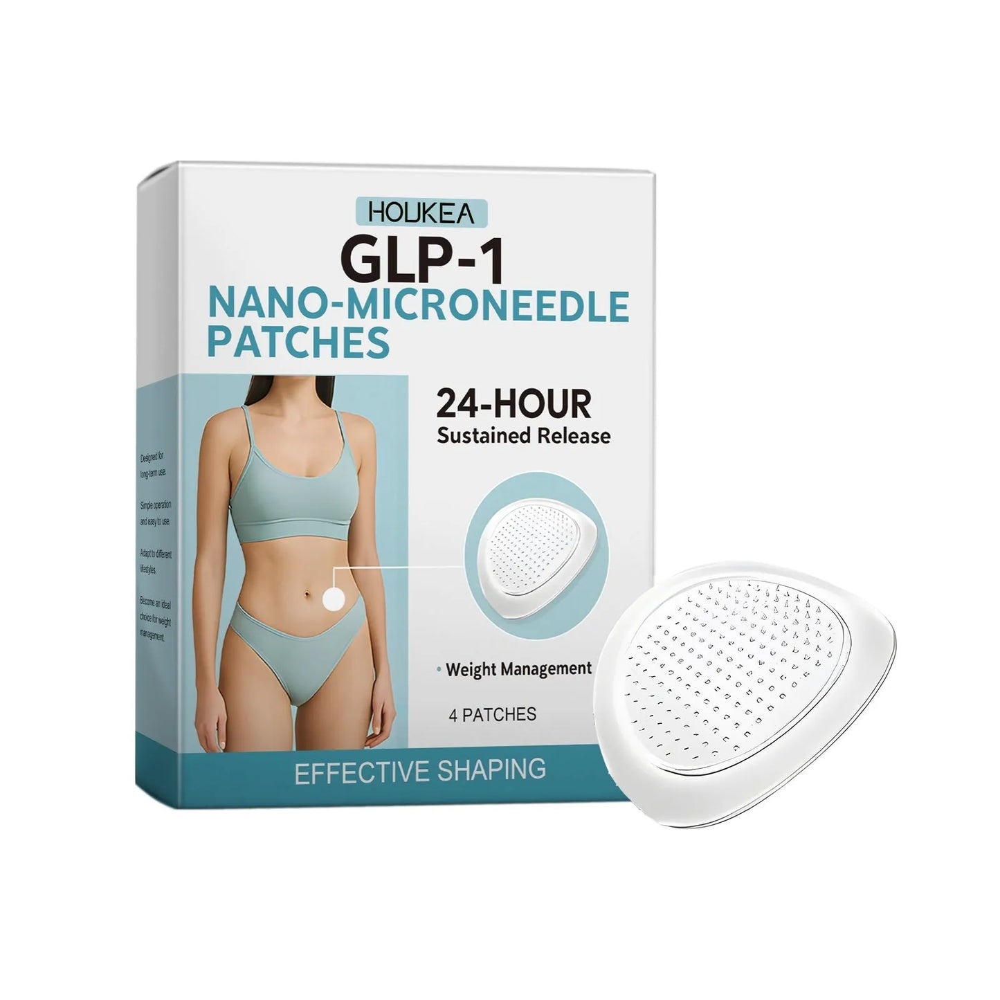 Nano-microneedle patches pack containing 4 patches with acetyl hexapeptide-8 and cinnamon ingredients
