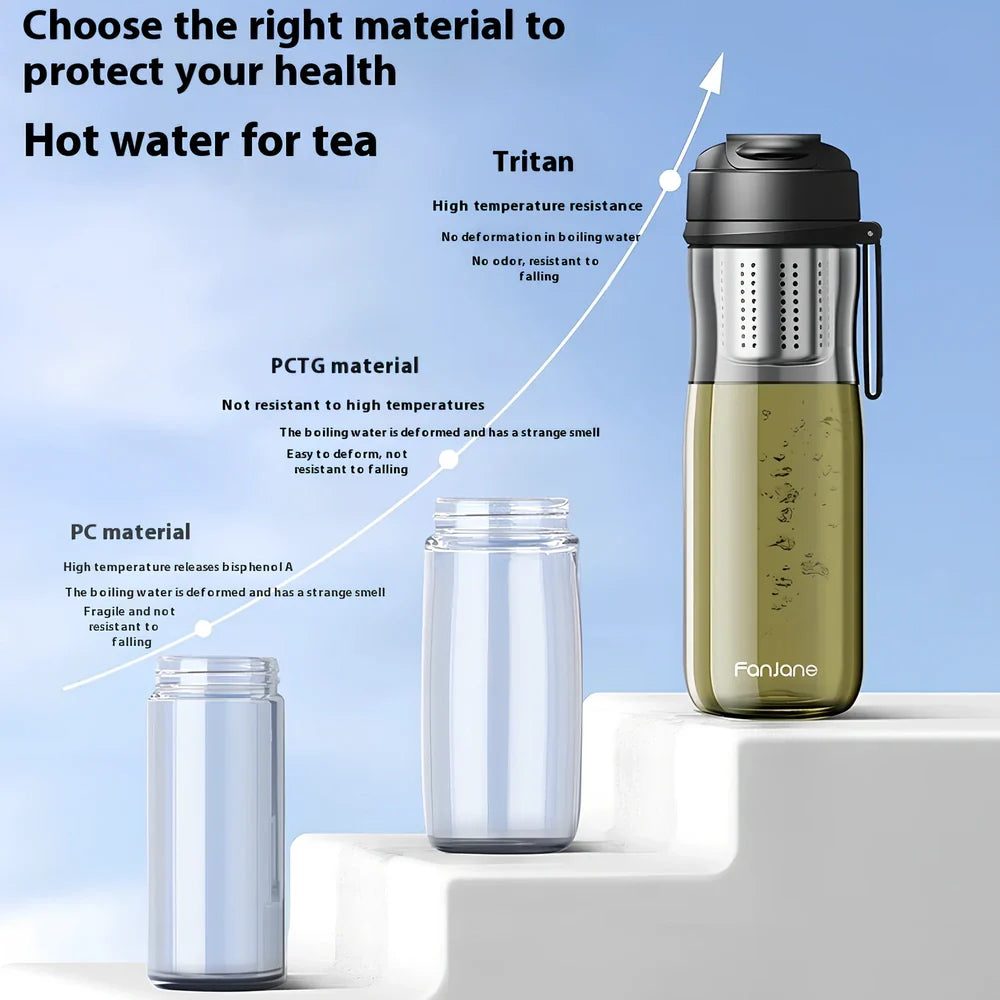 Magnetic bubble tea cup with black Tritan construction and insulated leather ring showing separation mechanism