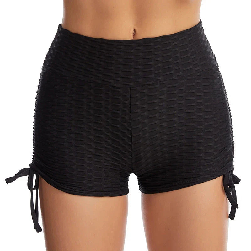 Stylish and flattering gym shorts with a unique textured fabric that lifts and shapes the butt for a confident workout look