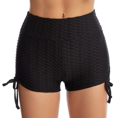 Stylish and flattering gym shorts with a unique textured fabric that lifts and shapes the butt for a confident workout look